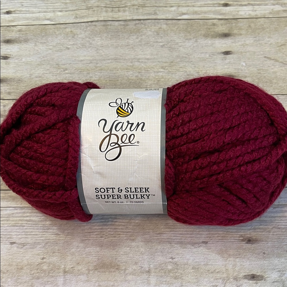 Yarn Bee Soft & Sleek 8Oz Acrylic Super Bulky Yarn Color is Lipstick
